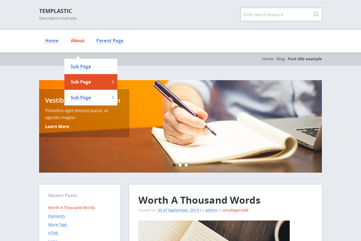 Templastic - Cheap WordPress Theme, a WordPress Template by bestwebsoft (Photo 2 of 2)