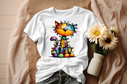 Rainbow Christmas Cat Clipart, an Illustration by Craft Nest (Thumbnail 7 of 9)