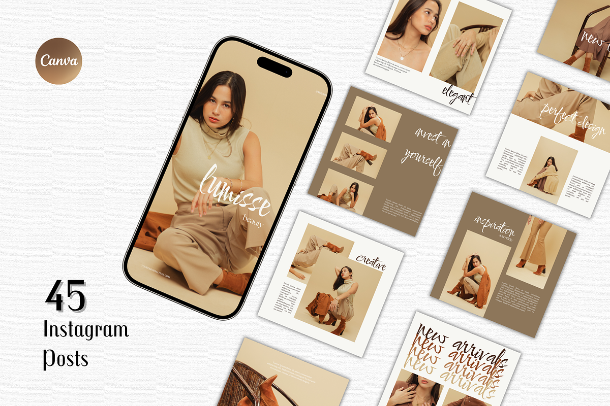 Soft Beige Instagram Template Pack, a Social Media Template by Lumisse Studio (Photo 1 of 10)