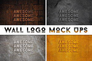 3D Wall logo mockup