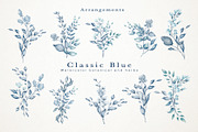 Classic Blue Watercolor Botanical, a Decorative Illustration by Papatongartist (Thumbnail 3 of 10)