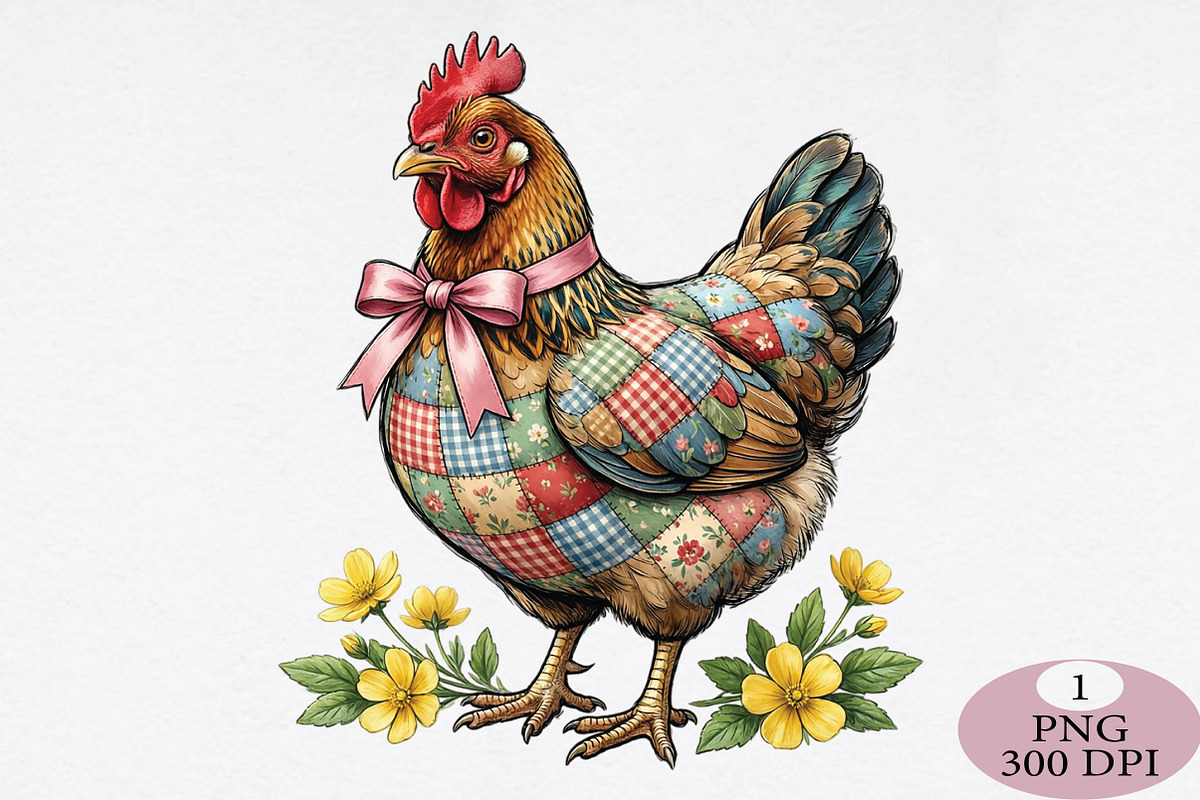 Chicken Sublimation Png, an Illustration by Daily.Designs (Photo 1 of 5)