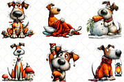 Whimsical Christmas Dog Clipart, an Animal Illustration by Black Bird Studio (Thumbnail 3 of 6)