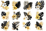 Black and Gold Tropical Clipart, an Illustration by Designworld (Thumbnail 4 of 5)