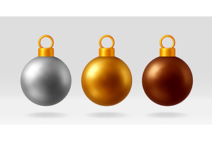 3d Christmas bauble in silver, gold, an Object Illustration by Abscent