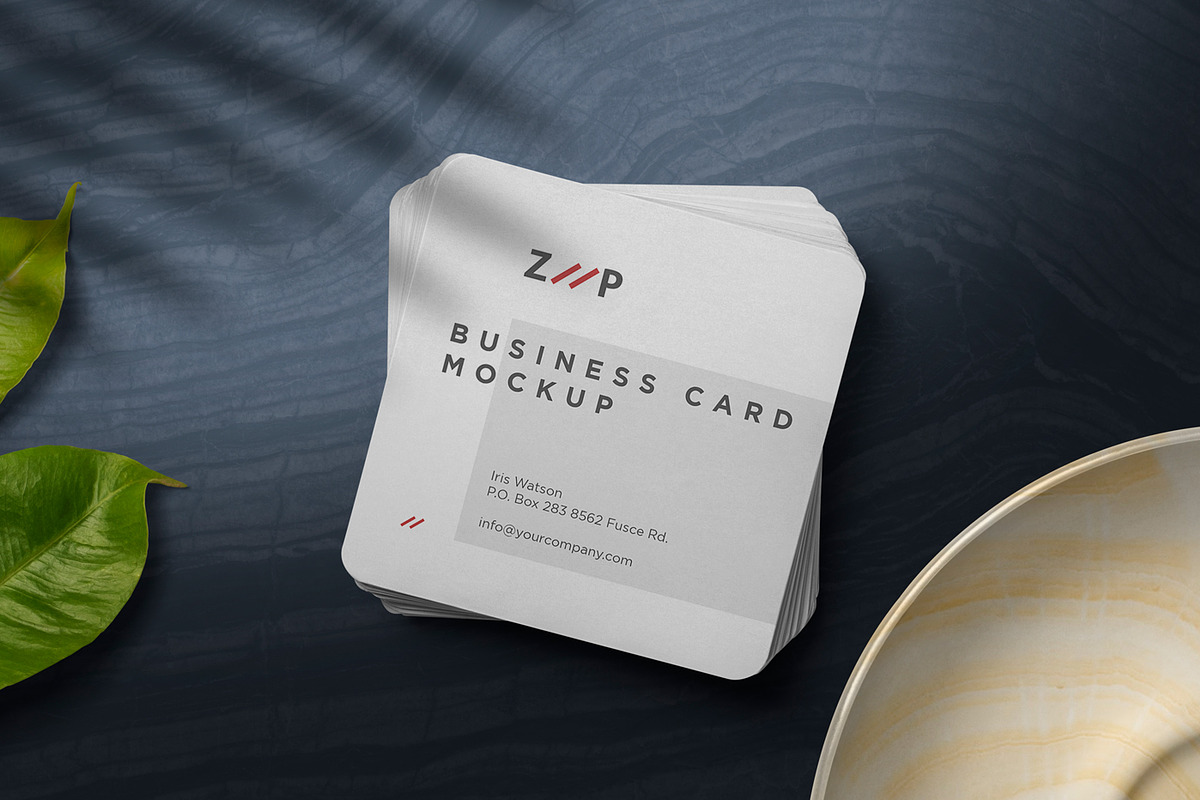 Square Shape Visiting Card Mockups, a Product Mockup by ZippyPixels