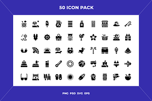 Beach icons, an Outline Icon by Wencory