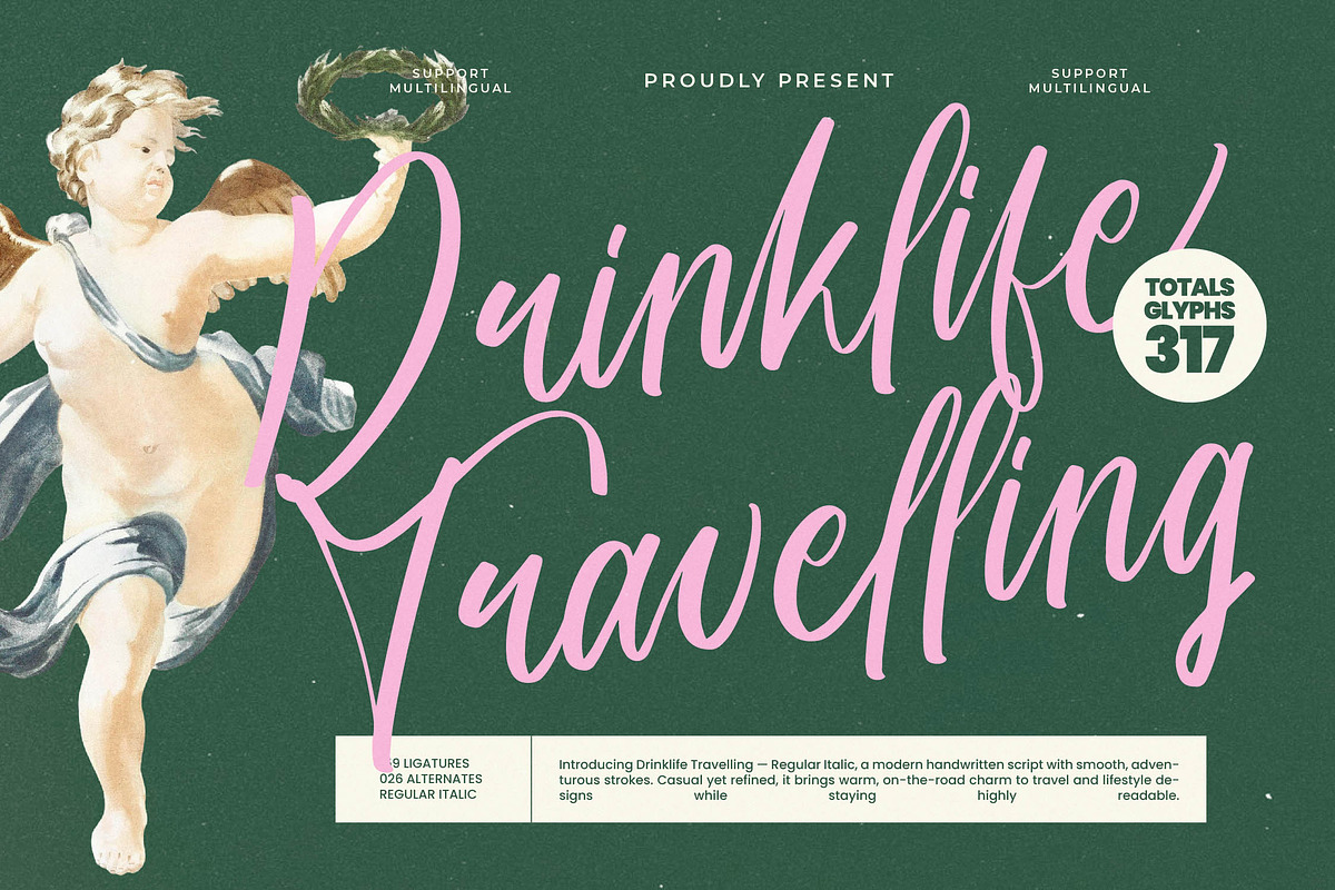 Drinklife Travelling Modern Font, a Script Font by stylishtype.co (Photo 1 of 16)