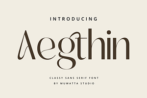 Aegthin Font, a Sans Serif Font by Muwatta Studio