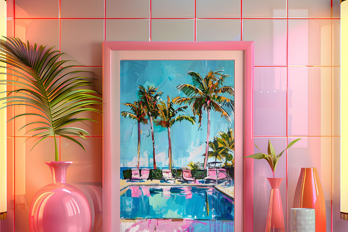Miami Retro Pools Digital Prints, a Decorative Illustration by Rekas Diamond Studio (Photo 4 of 5)