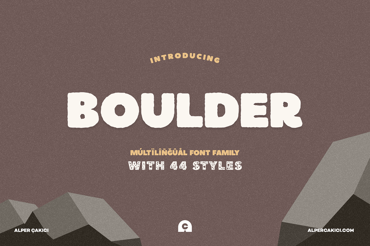 Boulder Font Family - 44 Fonts, a Sans Serif Font by alpercakici