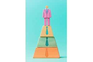 Hierarchy of Wooden Business Figures, a Business Photo by Lermont51
