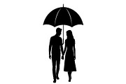 50 Couple Umbrella Silhouette Bundle, an Illustration by Designs_River (Thumbnail 30 of 51)