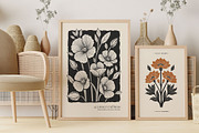 Linocut Flowers | Poster Builder, an Object Graphic by KetteCreate (Thumbnail 2 of 12)