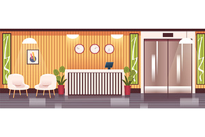 Hotel reception interior, an Object Illustration by Stock-Smart-Start