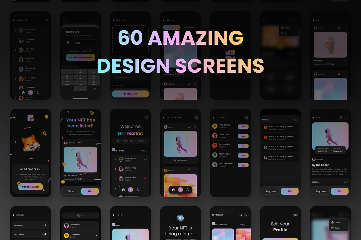 NFT Market UI Kit, an UI Kit Template by UrLabs (Photo 4 of 8)
