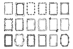 Pencil drawing frames. Grunge chalk, an Illustration by Valerie Bodnar