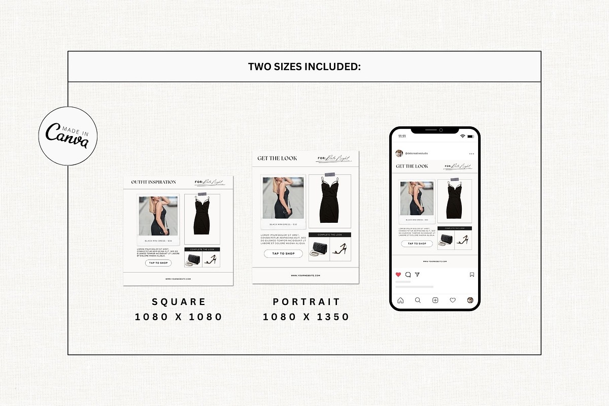 Fashion Blogger LTK Canva Template, a Social Media Template by Deb Creative Studio (Photo 8 of 10)