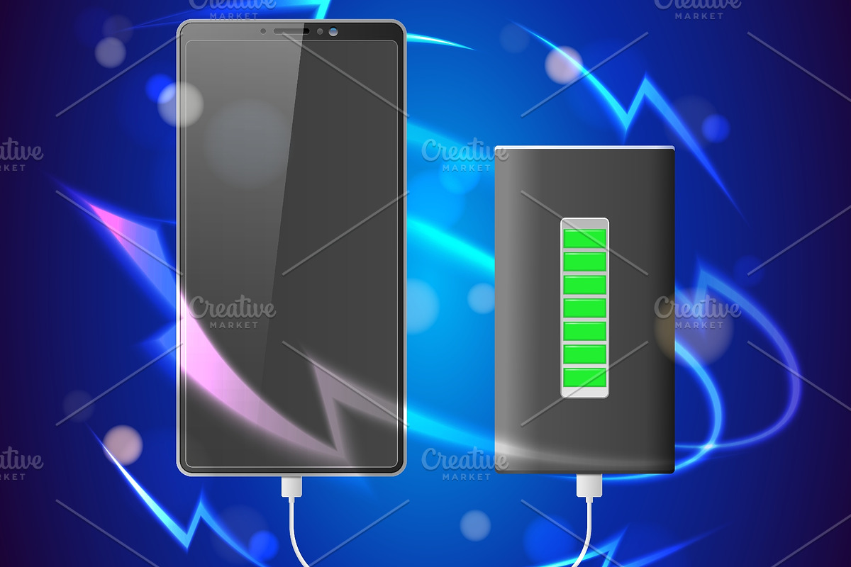 Realistic mobile phone with external, an Object Illustration by Vectorbuum (Photo 2 of 3)