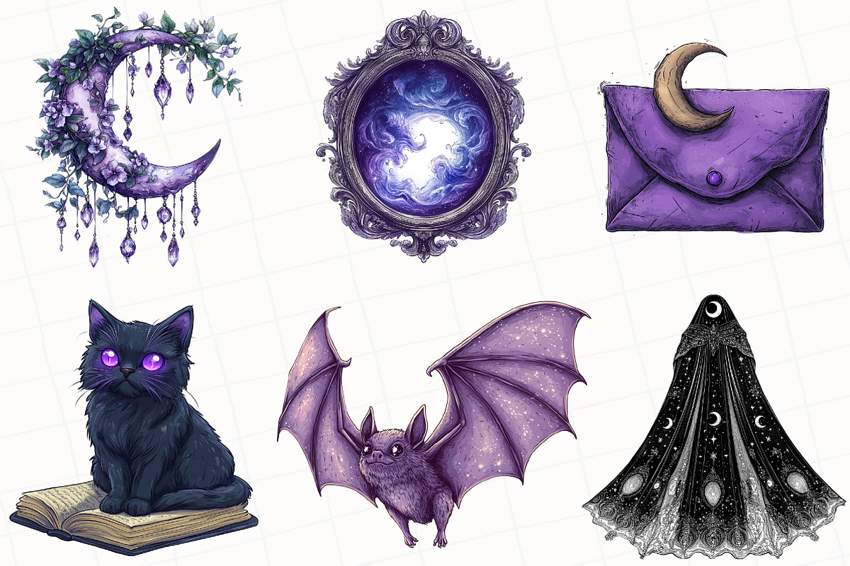 Witchy Vibe Sublimation Clipart, an Illustration by OK Design (Photo 2 of 5)