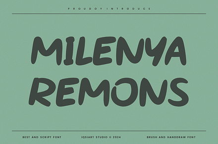 Milenya Remons - Marker Font, a Sans Serif Font by Iqsiart Studio
