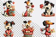 Whimsical Dogs Valentine's Day Clipa, an Illustration by SVGArt (Thumbnail 2 of 8)