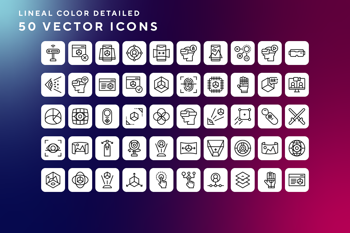 Virtual reality icons, an Outline Icon by Wencory (Photo 1 of 2)