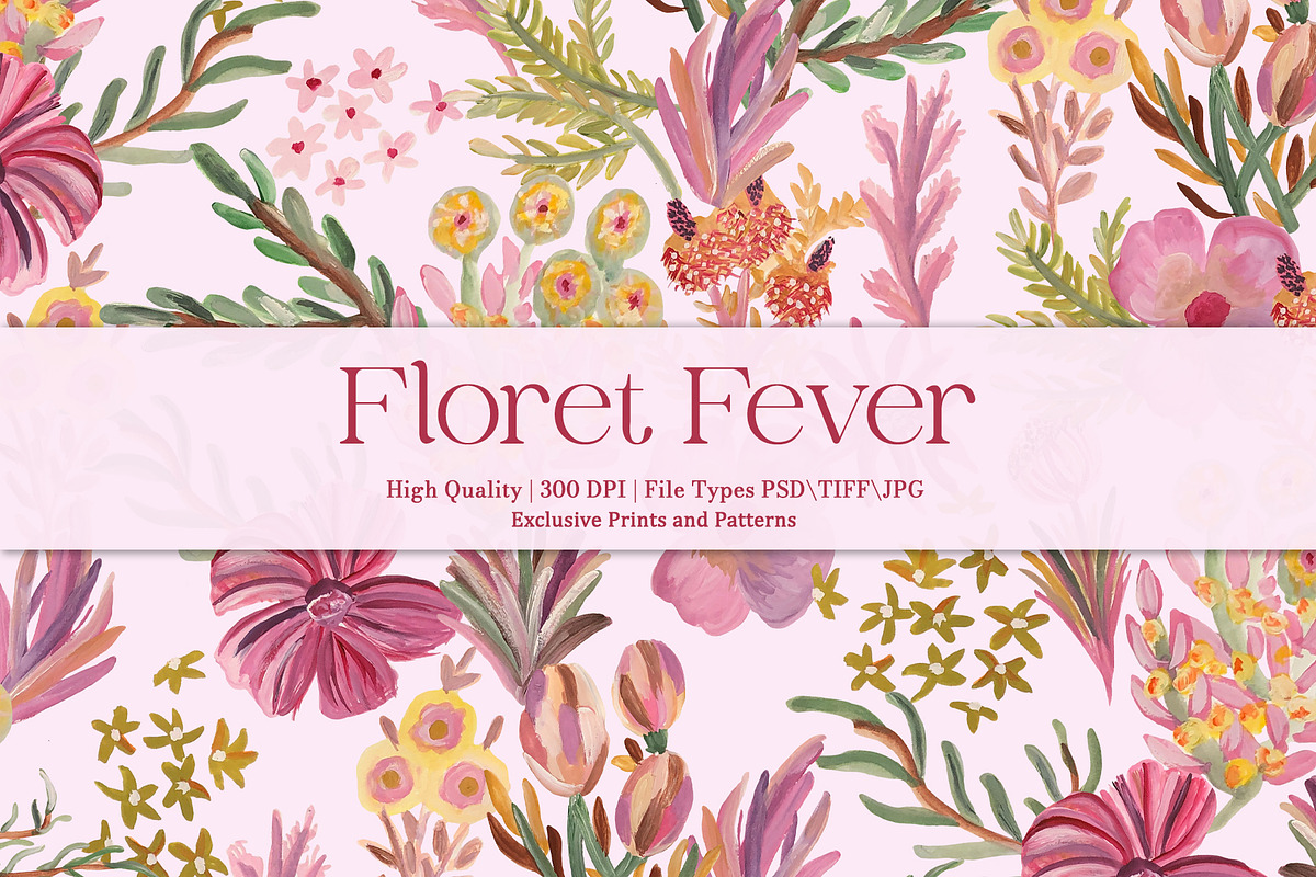 Floret Fever Prints & Patterns, a Pattern Graphic by GND ART STUDIO (Photo 1 of 8)