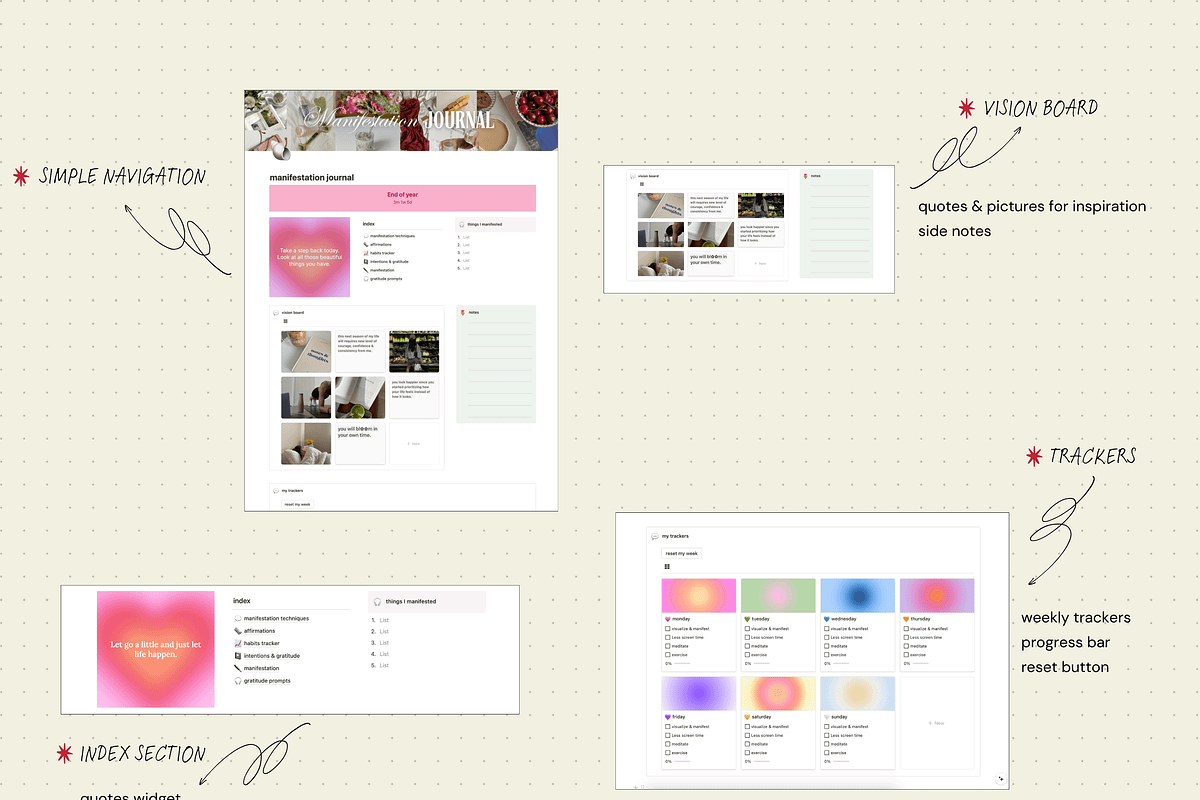 Manifestation journal template, a Websites & App Template by Iasan Design (Photo 5 of 9)