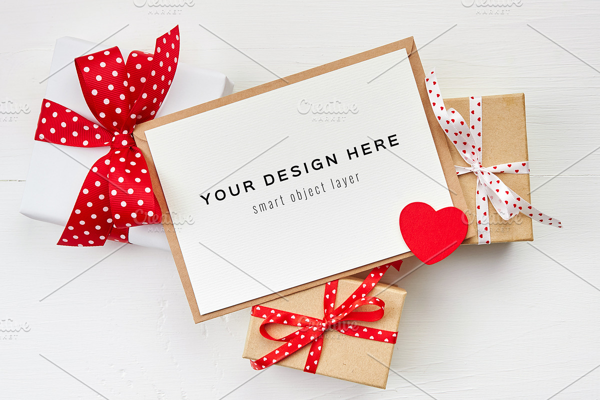 Valentines Day Card Mockup A6, a Mockup by nika-vera