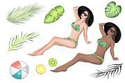 Beach Fashion Clipart, an Illustration by Papaya Craft (Thumbnail 2 of 4)