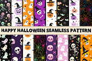 Happy Cute Halloween Seamless Patter, a Pattern Graphic by Libby Wishes (Thumbnail 1 of 4)