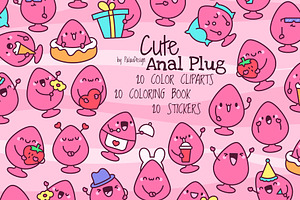 Cute Kawaii Butt Plugs Characters, an Object Illustration by Palau