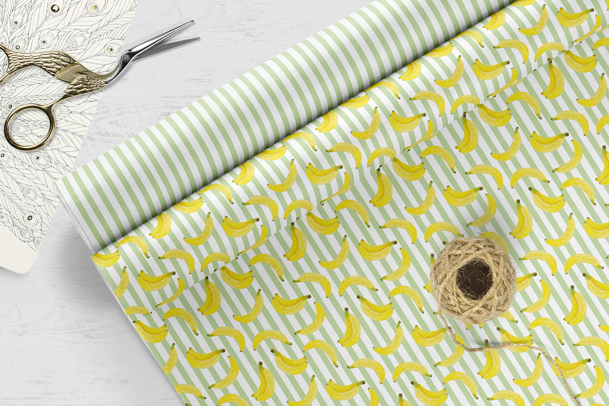 Watercolor Banana Seamless Pattern, a Pattern Graphic by Oksana Dovhopol Art (Photo 11 of 11)