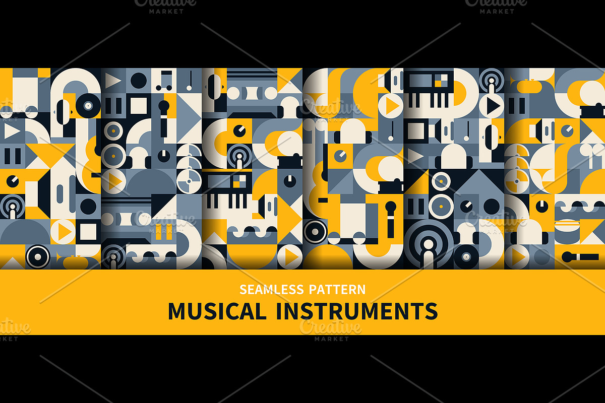 Music and sound seamless patterns, a Decorative Illustration by Buch&Bee (Photo 2 of 3)