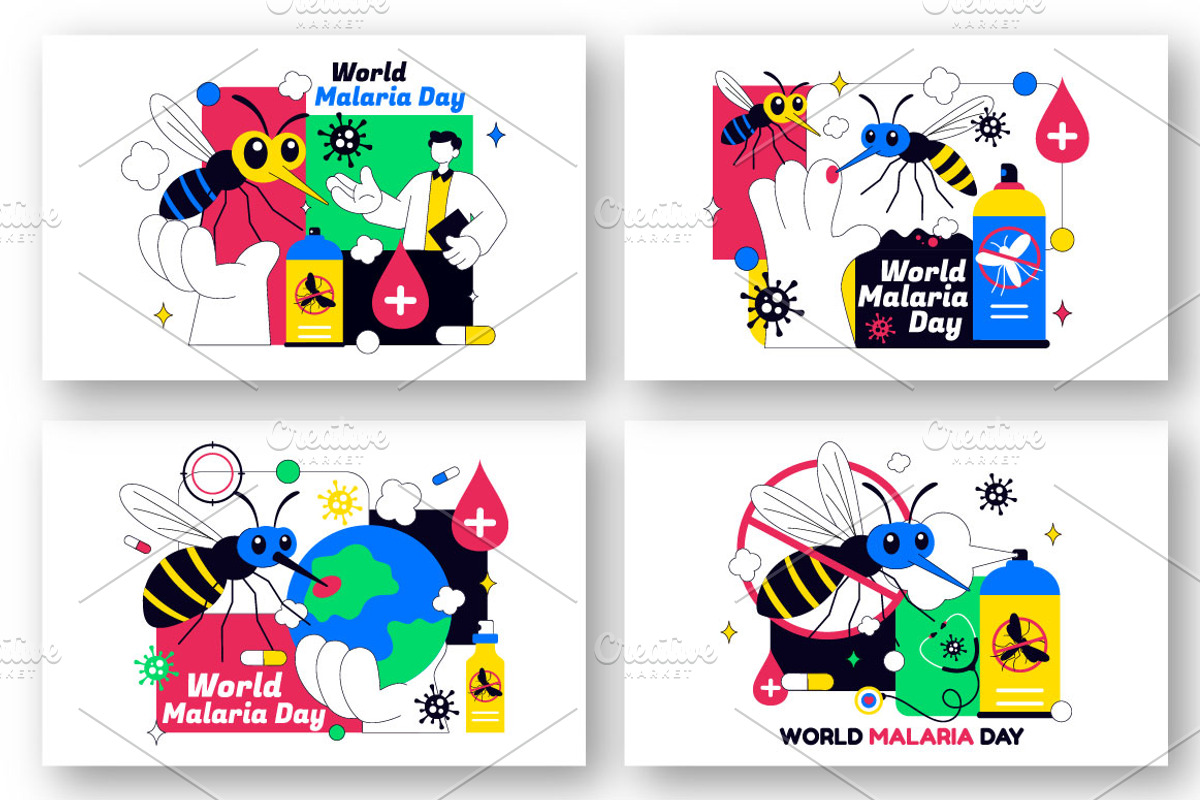10 World Malaria Day Illustration, an Illustration by denayunebgt (Photo 3 of 4)