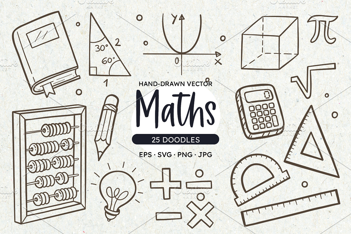 Math Doodles: School Subject Clipart, an Education Illustration by insemar (Photo 1 of 4)