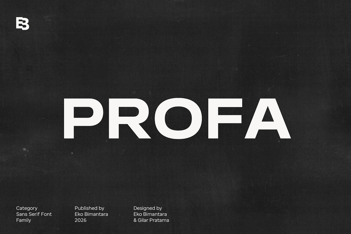 Profa; 48 Sans Serif Fonts, a Sans Serif Font by Eko Bimantara (Photo 1 of 11)