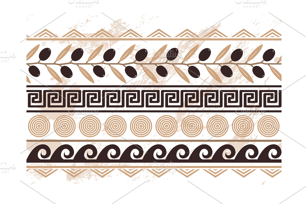 Greek Symbols Decorative Border, an Illustration by Toltemara