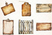 Watercolor Wood Sign Clipart, an Illustration by Libby Wishes (Thumbnail 4 of 5)