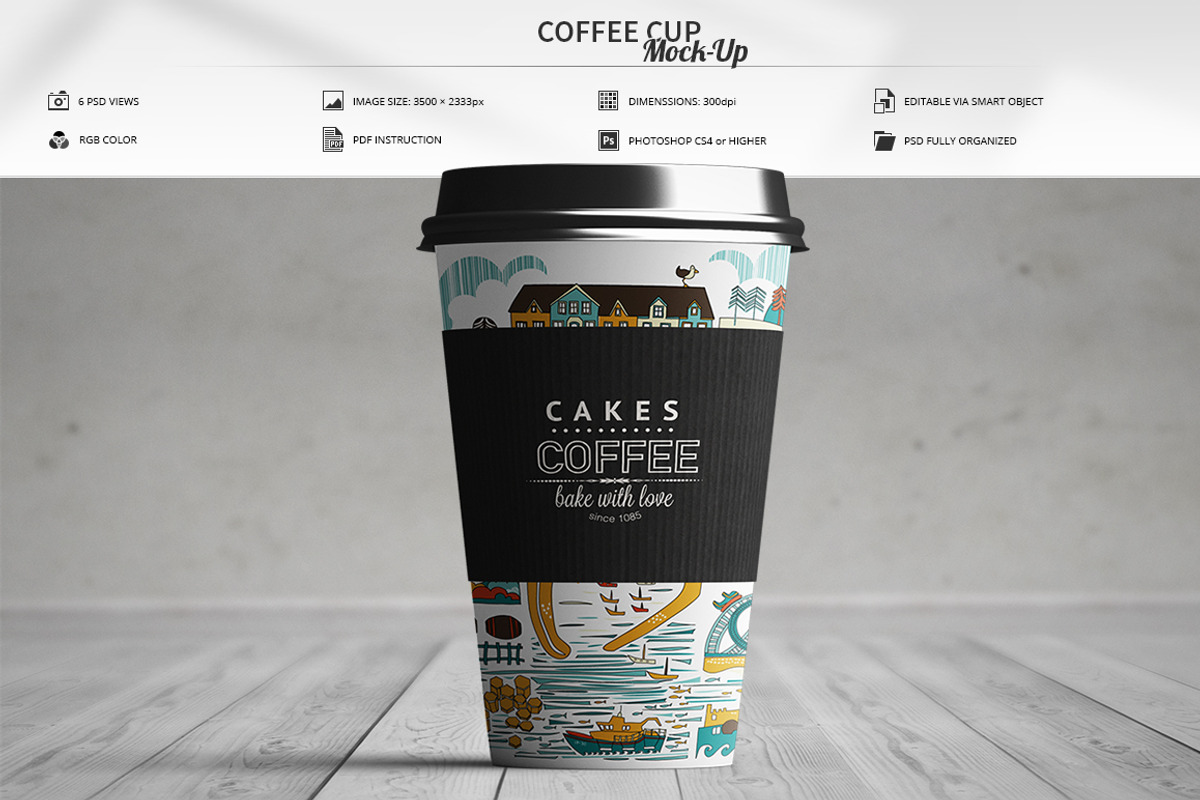 Coffee Cup Mock-Up, a Cups & Container Mockup by MassDream (Photo 1 of 9)