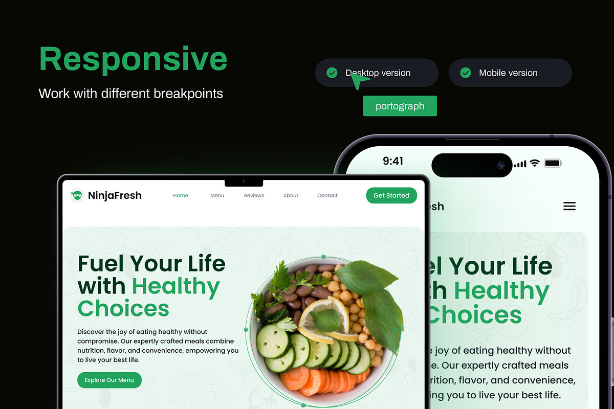 NinjaFresh Healthy Food Landing Page preview 4