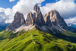 Sunlit majestic mountains, a Photo by Beautiful things