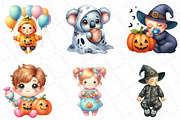 Kawaii Baby Halloween Clipart PNG, an Illustration by DreamPrint404 (Thumbnail 2 of 5)