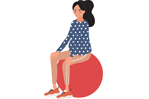 pregnant woman training on fitball, a Sport Illustration by vectorpointstudio