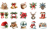 Merry Christmas Sublimation Clipart, an Illustration by Designking (Thumbnail 3 of 5)