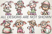 Quirky Easter Lamb Clipart Bundle, an Animal Illustration by RobertsArt (Thumbnail 5 of 5)