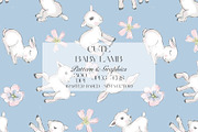 Cute Baby Lamb Pattern, a Pattern Graphic by StudioGlouna (Thumbnail 1 of 4)