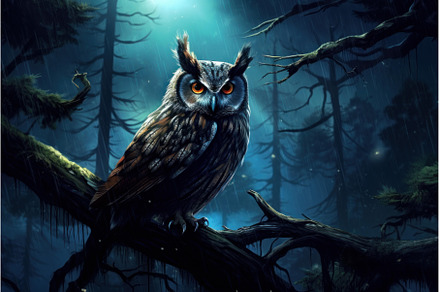 Peaceful Owl forest bird night, an Animal Photo by Ylivdesign