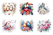 Romantic Bird Couples Clipart, an Illustration by SinaCreation (Thumbnail 3 of 11)